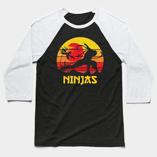 Ninja Warrior Vintage Baseball T-Shirt by DARSHIRTS